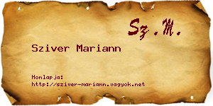 Sziver Mariann névjegykártya