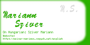 mariann sziver business card